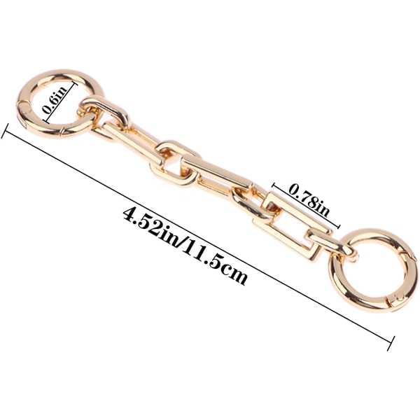 4 Delar 11,4 cm Väskrem Förlängare Väska Förlängningskedja Rem Förlängare Ersättningstillbehör Väskkedjeremmar Berlocker för Axel Crossbody Väska Cl