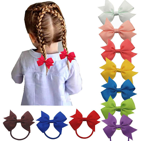 40 st 2 tum Baby Flickor Hårbåge Hårsnoddar Små Grosgrain Hårklämmor