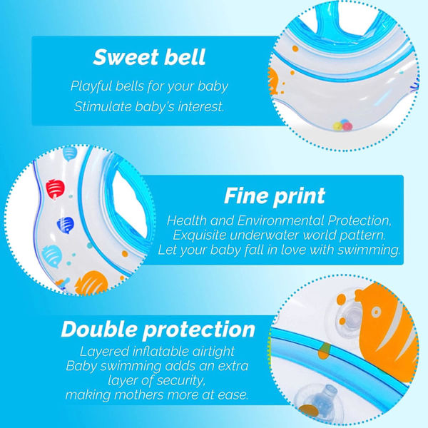 Baby Simring, Uppblåsbar Baby Pool Float med Säkerhet