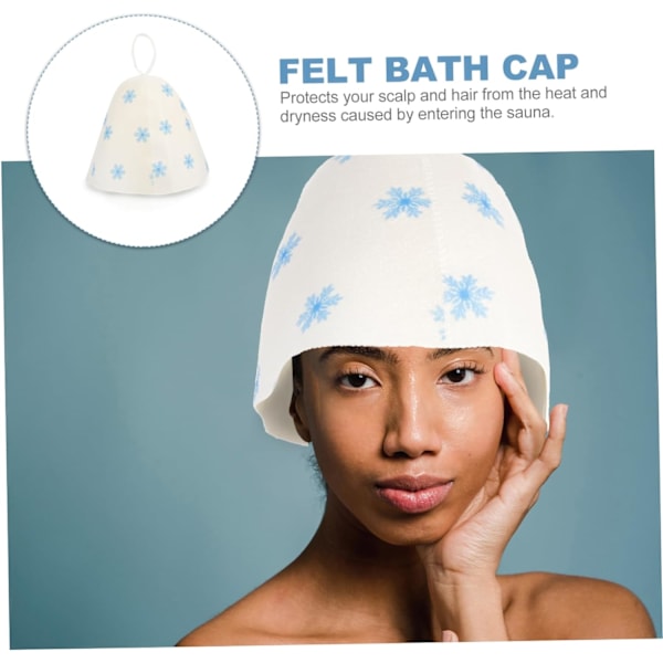 2-delars set, bastuhatt, filt duschmössa, spa-hatt, vit hatt för tjejer