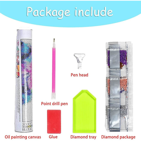 5D Diamantkonstkit Färgglad Paraply 30x40cm Vuxna Barn Kvinnor Present
