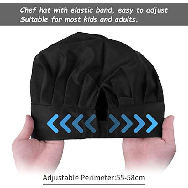 4-pakks justerbar svart lue for kvinner og menn, unisex lue, p
