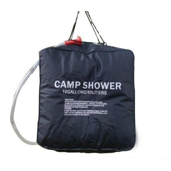 (Svart) Solcelledusjpose 40L Camping, Temperatur 45°C Vandring, Mo