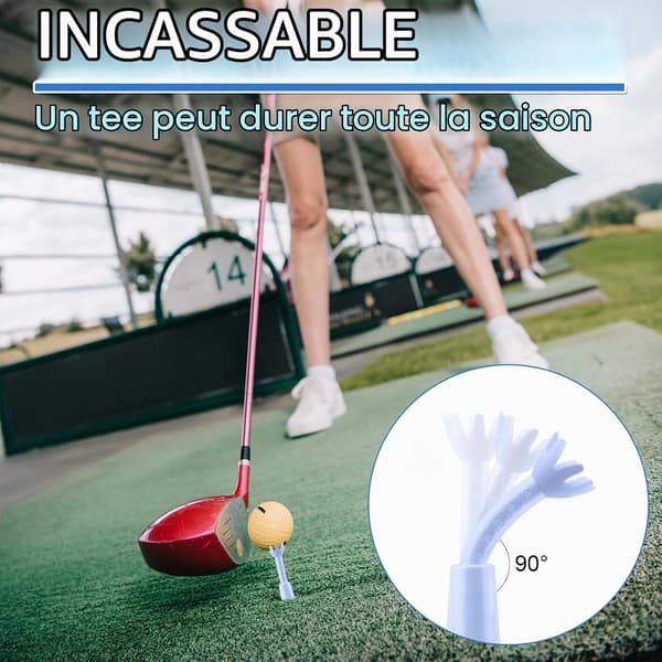 2-delt justerbar golf-tee, golfsimulator-tee til træningsmåtte, boldpind, Flightpatch træningstilbehør til herregolfspillere