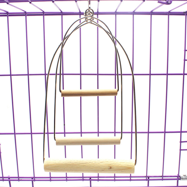 Metallinen ja puinen lintukeinu 22 cm - Lintulelut - Lintuhäkin tarvikkeet - Keinu papukaijoille, undulaateille, rakastavaisille - Lintuhäkin tarvikkeet