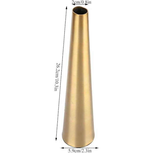 10,3 Tommer Gul Metal Vase, Rustfrit Stål Blomstervase Antik Konisk Vase Høj Vase til Bryllupsbord Midtpunkt Dekorationer