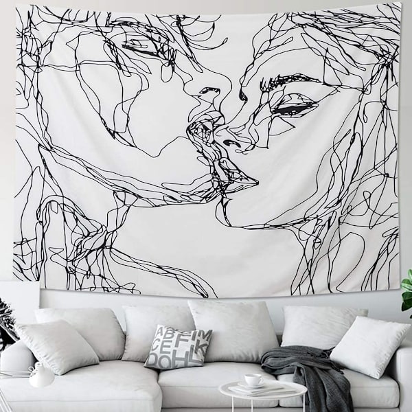 (130 x 150cm) Miesten ja naisten sielukas abstrakti luonnos seinätapetti Kis