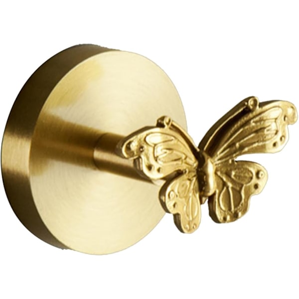 Dekorative veggkroker til å henge, Søt messing dyre veggdekor, Funky enkelt sommerfugl kleskrok (Butterfly-A, 1)