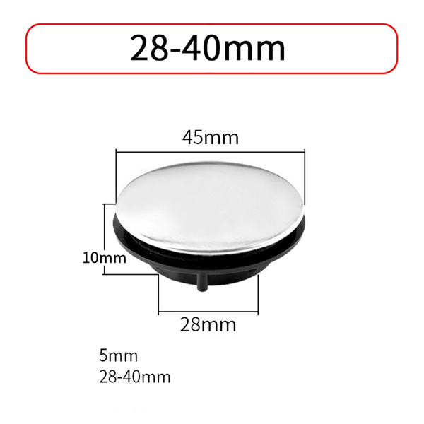 Vaskhullplugg 4-pakning (1,1 til 1,57 tommer i diameter) Vaskkranhull
