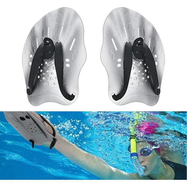 Svømmepaddler, Svømmetræningspaddle, Justerbar svømmepaddle, til styrketræning og pool, tilbehør til voksne og børn, unisex