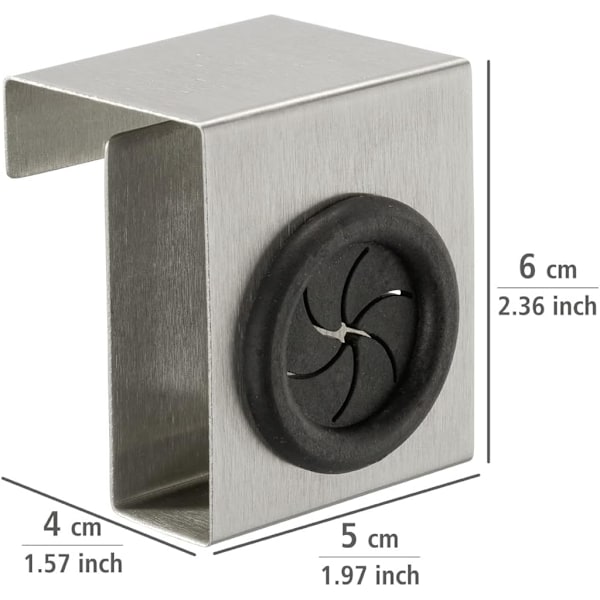 Kjøkkenkrok med trykk, rustfritt stål, 5 x 6 x 4 cm, matt sølv