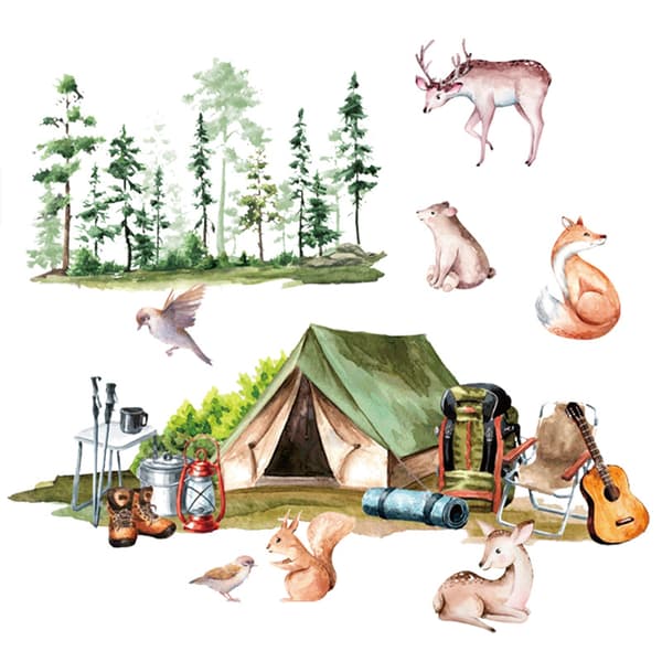 2 kpl Puinen Telttaleikki Metsäkettu Vasa Lint Removable Decorative PV
