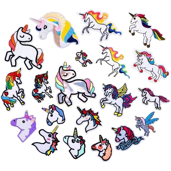 21 st Unicorn Patches Multi-Color Slumpmässigt Blanda Handmade Patch As
