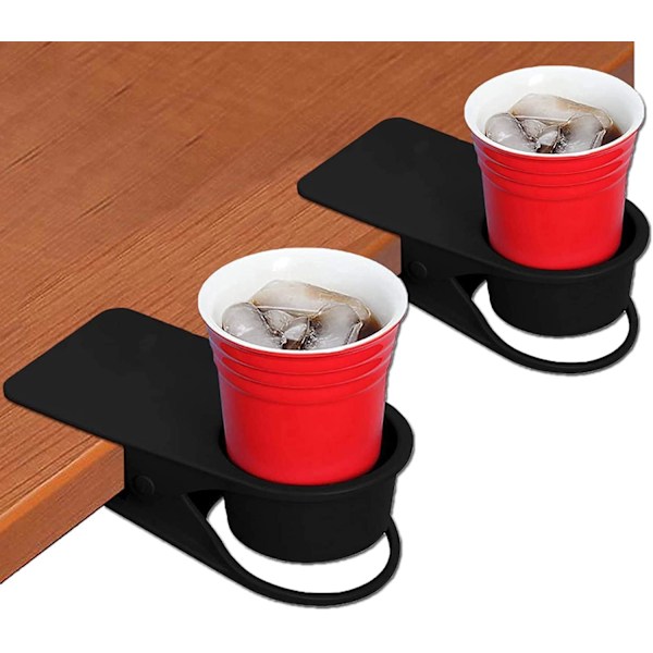 2 STK. Drikkekopholder Clip, Skrivebordsflaske Kop Stand DIY Glas Klemme Opbevaring Underkop Clip Vand Kaffe Krus Holder Underkop Clip Design til Hjem & Kontor,