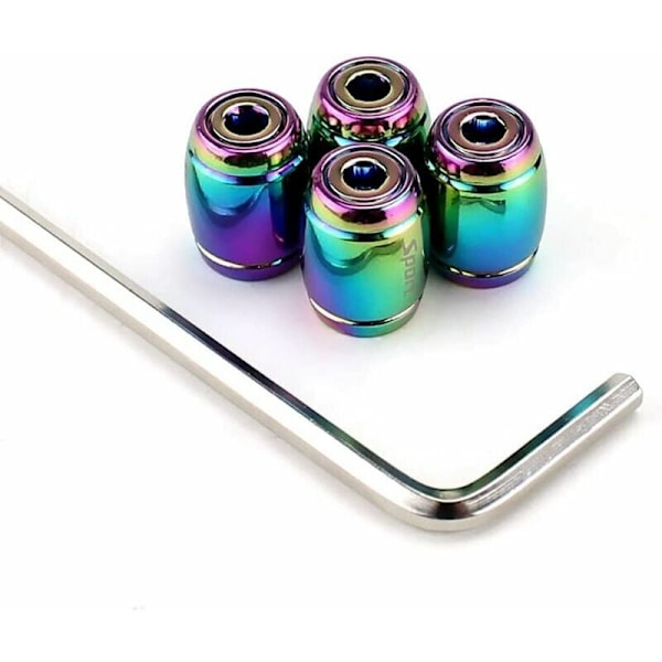 4 kpl Auton Rengasventtiilin Kanneja Avaimella Varkaudenesto Zinc Alloy Auto
