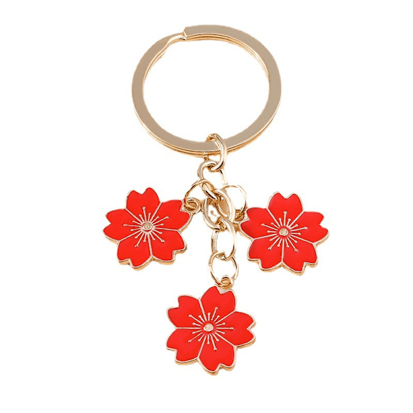 Red-Keychains Charms for Women, Cute Daisy Bag Charm Flowers Key Chain Car Key Ring Pendant for Purse Handbag Bags Decor