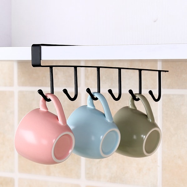 2 stycken koppkrokar, under skåpskrokar, kaffekoppshållare utan borrning
