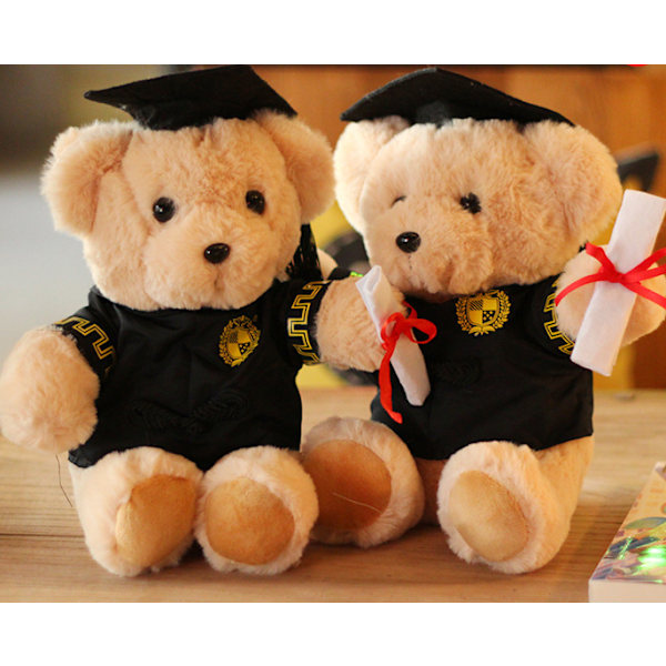 Meri-Teddykarhu Lasit - 25cm, Todistus ja Tohtorin Hattu - Te