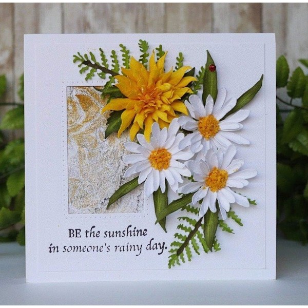 Skæreskabeloner til kortfremstilling, Daisy Blomster Metal Skæreskabeloner Stencil til DIY Scrapbooking Album Prægning Foto Håndværk Papirkort Dekorativt Håndværk