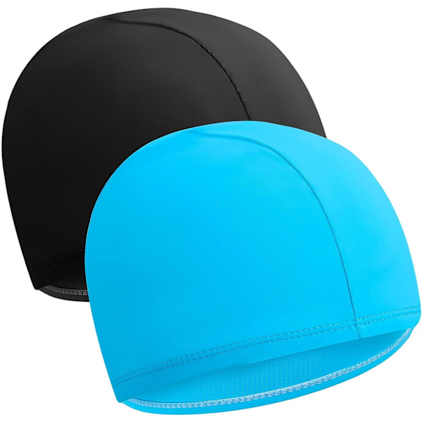 2-pack Badmössa, Elastisk Badmössa för Barn och Vuxna, Mjuk Polyester