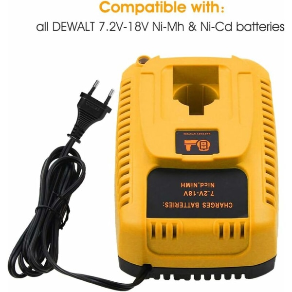 DC9310 Erstatningslader for Dewalt Ni-Cd & Ni-Mh batteri 7.2V-