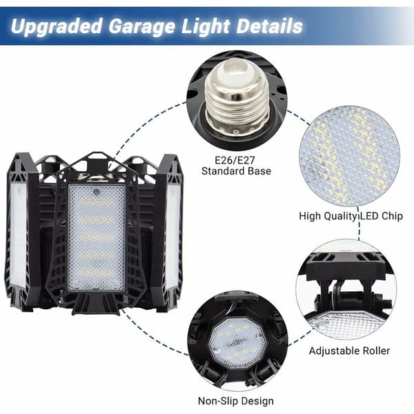 LED-kattovalaisin autotalliin 80W 8000LM E26/E27