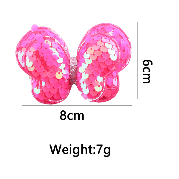 6 stk. Nye Søde Dobbeltlags Butterfly Vinger Hårspænde Børn Farverige