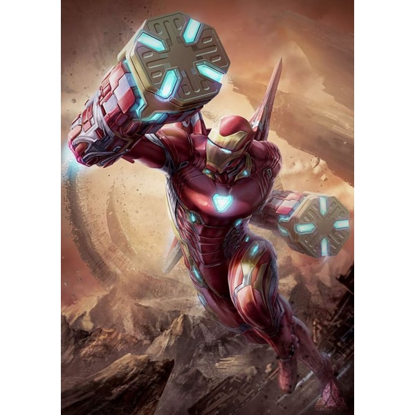 Diamond painting aikuisille DIY Premium Iron Man 30x40cm halkaisija