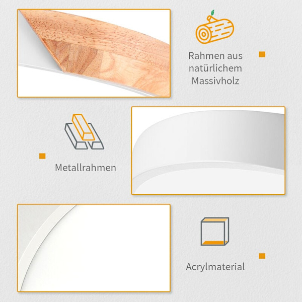 Kaldhvit Moderne Taklampe Nordisk Metall Tre LED Rund Lys