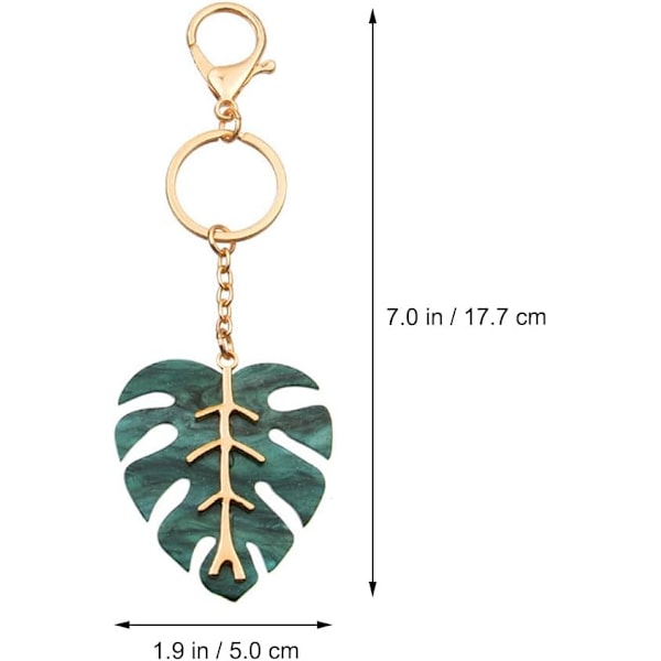 Kvinner Nøkkelring Plante Tropisk Palmeblad Nøkkelring Veske Anheng Nøkkelholder for Boho Hawaii Luau Sommerfest Utstyr Bursdag Graduation