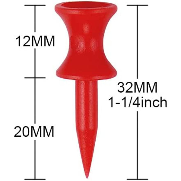 Ocean 100-pack 32mm Röda Plastgolfte
