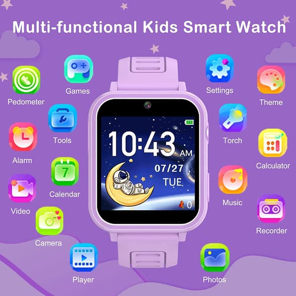 (Lilla) Smartwatch til børn med 24 uddannelsesmæssige spil HD Touch Screen