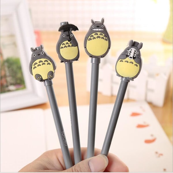 Sæt med 4 søde Totoro tegneserie gelpenne kreativ personlighed drenge a