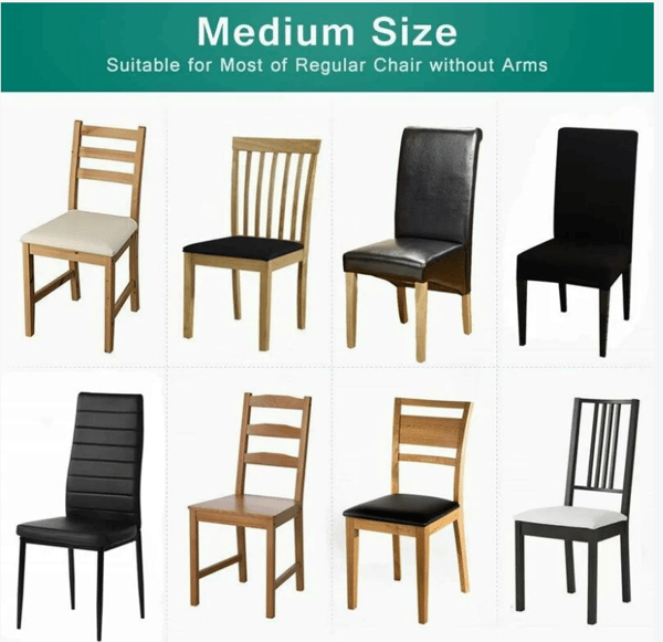 (Mörkgrön) Set med 2 Stretch Stolsöverdrag, Universal Matstolsöverdrag