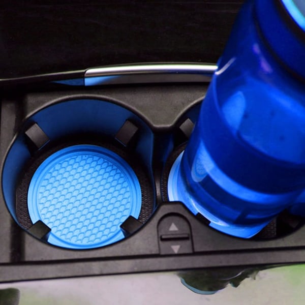 2 delar bilunderlägg (blå) mugghållare Tillbehör halkfri bil in