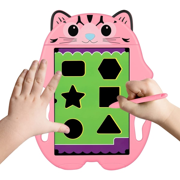 8,5\" Söt Katt Färg LCD Skrivtavla (Rosa), Grafisk Tavla, Rita