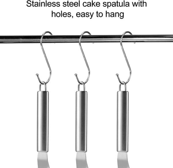 Sæt med 3 Vinklede Konditorspatel, Rustfrit Stål Spatel, Dekorative