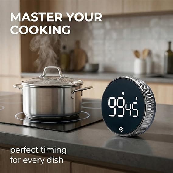 Køkkentimer, 60 minutters stopur og nedtællingstimer, magnetisk nedtællingstimer, bærbar, visuel timer, til børn og voksne