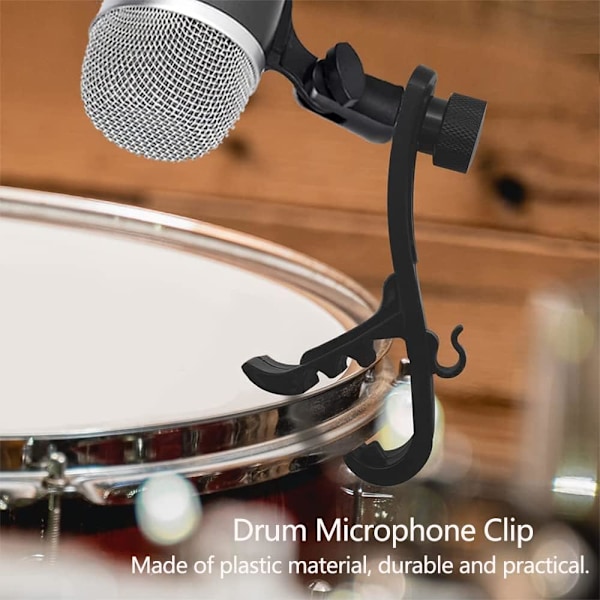 4 stk. Trommemikrofonklips, Mikrofon Trommefeste, Trommekant Mikrofonklips, Trommemikrofonklemme, Støtsikker Trommemikrofon Sikringsklips Musikkinstrument