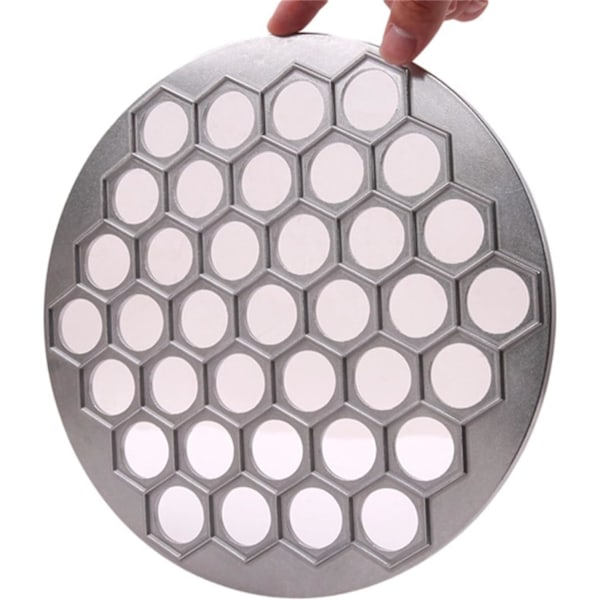 Silver Ravioli Dumplingform, Rysk Pelmeni-tillverkare, 37 Hål Metall Raviolitillverkare, Pelmeni Köttdumplings-tillverkare, Handgjord Dumpling Skärare, Köksredskap