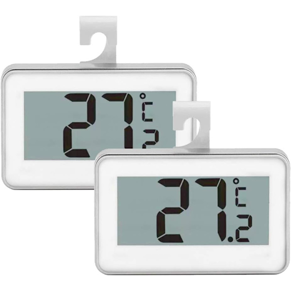 Kyl- och frystermometer (Vit) 2-pack med hängkrok