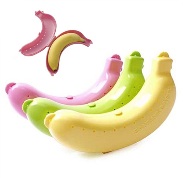 3 pakke bananoppbevaringsboks Bananbeskytter Plast Bananform F