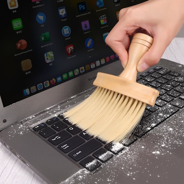 Træbørste til tastatur til rengøring af computer, bærbar PC, bilpleje