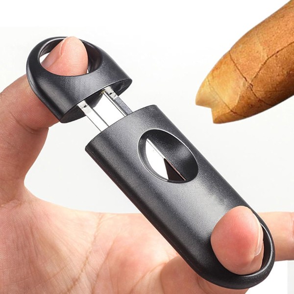 V-Cut Cigar Cutter Wedge Cut Bærbare Cigar Cuttere til Mænd (4-pak, Sort)