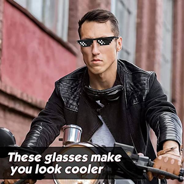 1 Coola Solglasögon Svarta Thug Life Solglasögon, Swag Glasögon Unisex Su