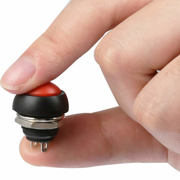 7 stk. 12mm Vandtætte Momentane Trykknapskontakter, Mini Trykknap