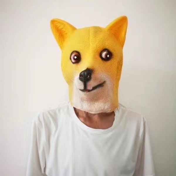 Juhla Halloween-asu Party Latex Mask Animal Head Dog Doge