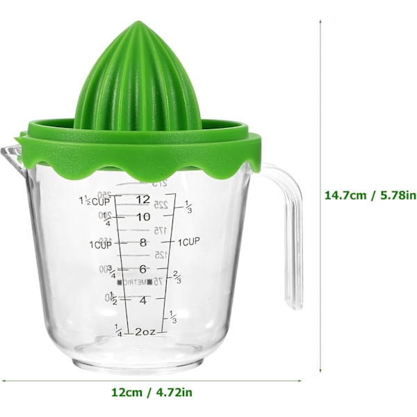 Manuell Juicer med 35 cl Mätkopp - Frukthandpress för Lime Citron/Citrus - Liten Portabel Juicepress för Hemmakök Resor