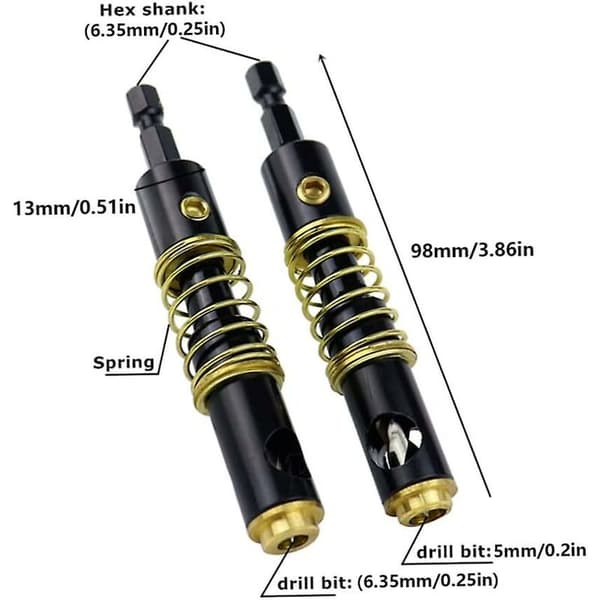 Borpatronhængsborset 5mm 1/4 tommer Selvcenterende Guide