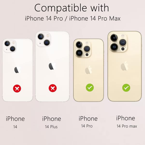 Baggrundskamera Beskytter til iPhone 14 Pro/iPhone 14 Pro Max - Guld, D
